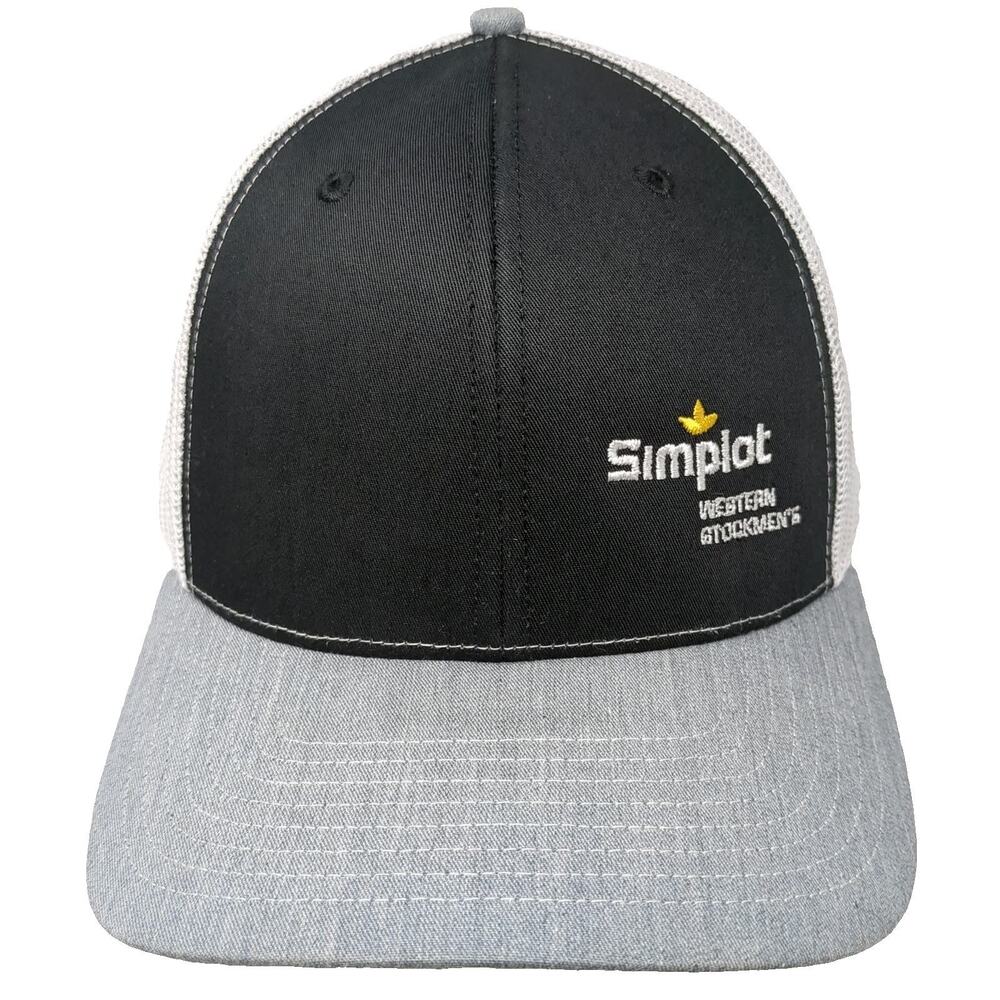 Richardson Trucker Hat Black Gray One Size Simplot Western Stockmens Snapback